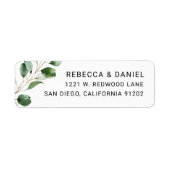 Elegant Eucalyptus Greenery Return Address Label (Voorkant)