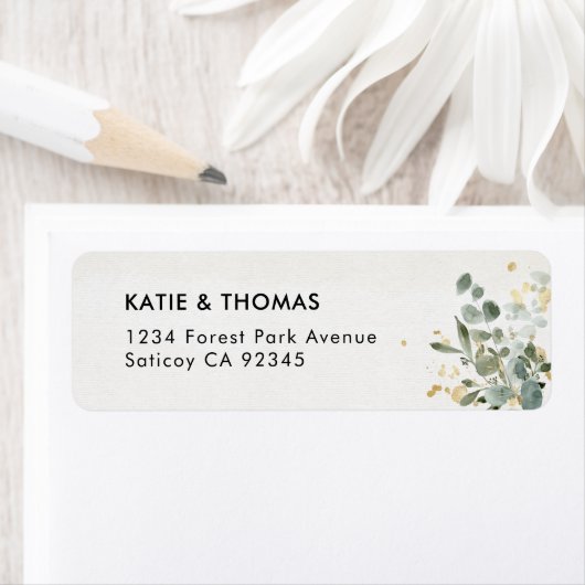 Elegant Eucalyptus Greenery Return Address Label (Insitu)