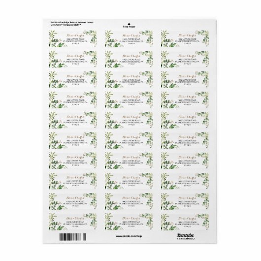 Elegant Eucalyptus Greenery Return Address Label (Full Sheet)