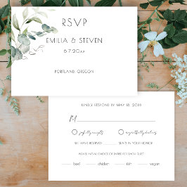 Elegant Eucalyptus Greenery RSVP Kaartje