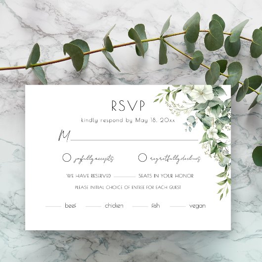 Elegant Eucalyptus Greenery RSVP Kaartje