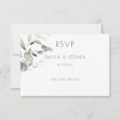 Elegant Eucalyptus Greenery RSVP Kaartje (Voorkant)