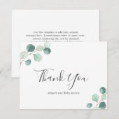 Elegant Eucalyptus Greenery Rustic Baby shower Bedankkaart (Voorkant / Achterkant)