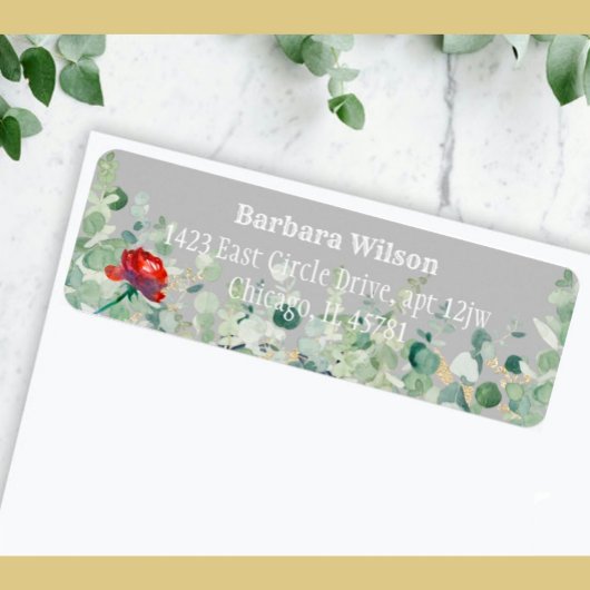 Elegant Eucalyptus Greenery Rustic Return Etiket