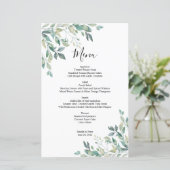 Elegant Eucalyptus Greenery Rustic Wedding Menu (Staand voorkant)