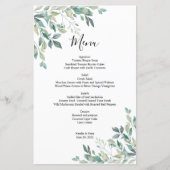 Elegant Eucalyptus Greenery Rustic Wedding Menu (Voorkant)