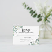 Elegant Eucalyptus Greenery Rustic Wedding RSVP Informatiekaartje (Staand voorkant)