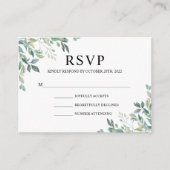 Elegant Eucalyptus Greenery Rustic Wedding RSVP Informatiekaartje (Voorkant)