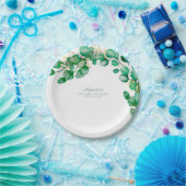 Elegant Eucalyptus Greenery Sage Papieren Bordje (Feest)