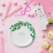 Elegant Eucalyptus Greenery Sage Papieren Bordje (Feest)