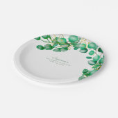 Elegant Eucalyptus Greenery Sage Papieren Bordje (Gekanteld)