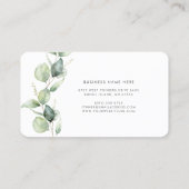 Elegant Eucalyptus Greenery Script Beauty Salon Visitekaartje (Achterkant)