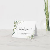 Elegant Eucalyptus Greenery Script Weddenschap Bedankkaart (Voorkant)