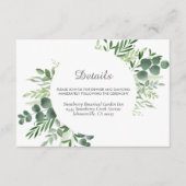 Elegant Eucalyptus Greenery Script Weddenschap Informatiekaartje (Voorkant)