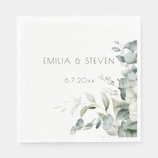 Elegant Eucalyptus Greenery Servet (Voorkant)