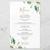 Elegant Eucalyptus Greenery Simple Wedding Menu (Voorkant)