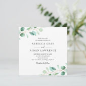 Elegant Eucalyptus Greenery Square Wedding Kaart (Staand voorkant)