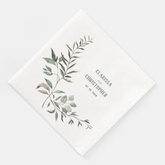 Elegant Eucalyptus Greenery Stem & Leaf Servet (Hoek)