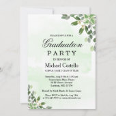 Elegant Eucalyptus Greenery Succulent Afstuderen Kaart (Voorkant)