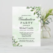 Elegant Eucalyptus Greenery Succulent Afstuderen Kaart (Staand voorkant)