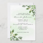 Elegant Eucalyptus Greenery Succulent Baby shower Kaart (Voorkant)
