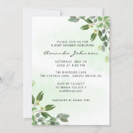 Elegant Eucalyptus Greenery Succulent Baby shower Kaart