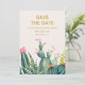 Elegant Eucalyptus Greenery Succulents Wedding Save The Date (Staand voorkant)