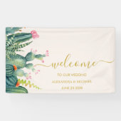 Elegant Eucalyptus Greenery Succulents Wedding Spandoek (Horizontaal)