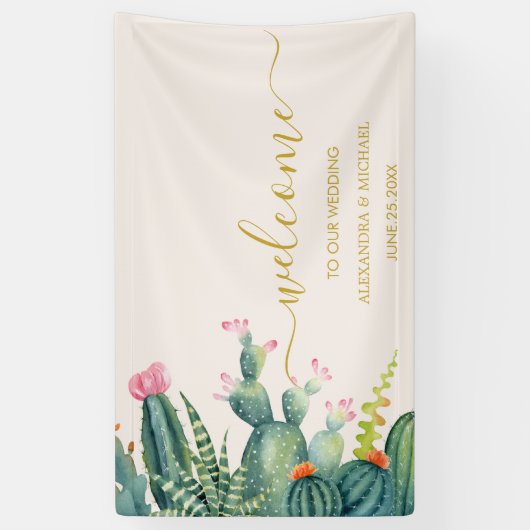 Elegant Eucalyptus Greenery Succulents Wedding Spandoek (Verticaal)
