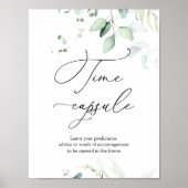 Elegant Eucalyptus Greenery Time Capsule Sign Poster (Voorkant)