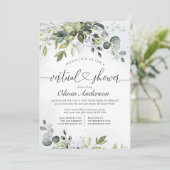 Elegant Eucalyptus Greenery virtueel Vrijgezellenf Kaart (Staand voorkant)