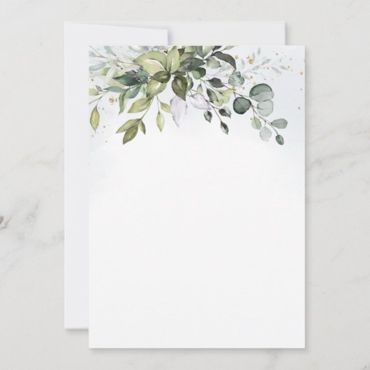 Elegant Eucalyptus Greenery virtueel Vrijgezellenf Kaart (Achterkant)