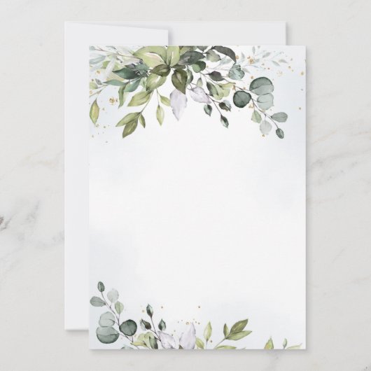 Elegant Eucalyptus Greenery virtuele Shower per ma Kaart (Achterkant)