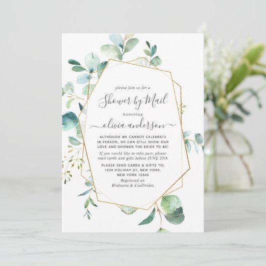 Elegant Eucalyptus Greenery Vrijgezellenfeest e-ma Kaart (Staand voorkant)