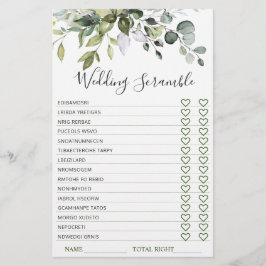 Elegant Eucalyptus Greenery Vrijgezellenfeest Game