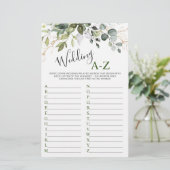 Elegant Eucalyptus Greenery Vrijgezellenfeest Game (Staand voorkant)