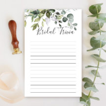 Elegant Eucalyptus Greenery Vrijgezellenfeest Game