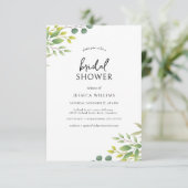 Elegant Eucalyptus Greenery Vrijgezellenfeest Invi Kaart (Staand voorkant)