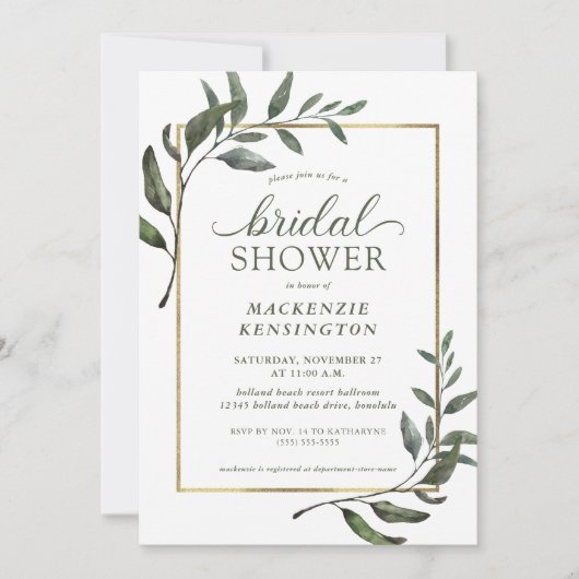 Elegant Eucalyptus Greenery Vrijgezellenfeest Kaart (Voorkant)