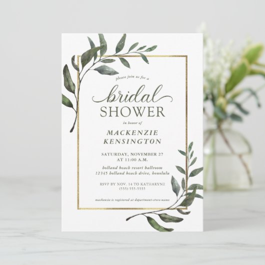 Elegant Eucalyptus Greenery Vrijgezellenfeest Kaart (Staand voorkant)