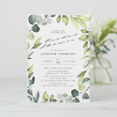 Elegant Eucalyptus Greenery Vrijgezellenfeest Kaart (Staand voorkant)