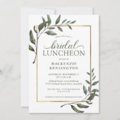 Elegant Eucalyptus Greenery Vrijgezellenfeest Lunc Kaart (Voorkant)