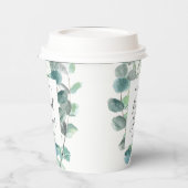 Elegant Eucalyptus Greenery Vrijgezellenfeest Name Papieren Bekers (Links)