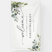 Elegant Eucalyptus Greenery Vrijgezellenfeest Welk Spandoek (Verticaal)
