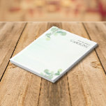 Elegant Eucalyptus Greenery Waterverf Notitieblok<br><div class="desc">Dit ontwerp kenmerkt geschilderde, eucalyptustakken van de waterverf op een geschilderde lichtgroene achtergrond. Klik de aanpassingsknoop voor meer flexibiliteit in het wijzigen van de tekst. De variaties van dit ontwerp, de verschillende papiersoorten, evenals de coördinerende producten zijn beschikbaar in onze winkel, zazzle.com/store/doodlelulu. Neem contact met ons op als je dit...</div>