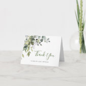 Elegant Eucalyptus Greenery Waterverf Wedding Bedankkaart (Voorkant)