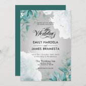 Elegant Eucalyptus Greenery Waterverf Wedding Kaart (Voorkant / Achterkant)