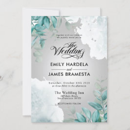 Elegant Eucalyptus Greenery Waterverf Wedding Kaart