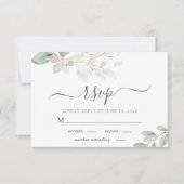 Elegant Eucalyptus Greenery Waterverf Wedding RSVP Kaartje (Voorkant)