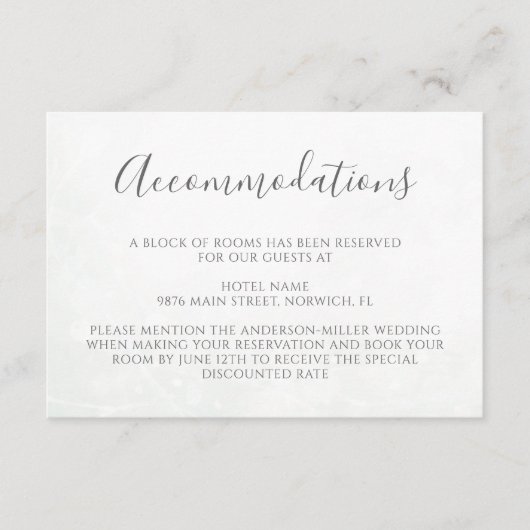 Elegant Eucalyptus Greenery Wedding Accommodatie Informatiekaartje (Voorkant)